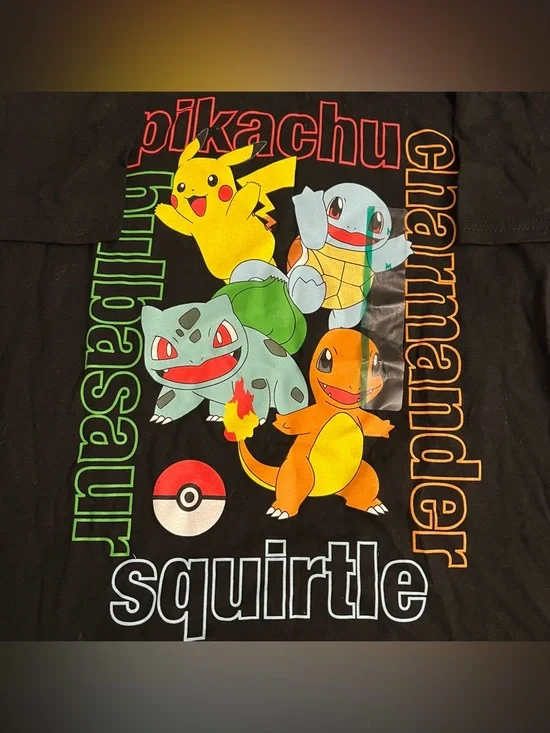 NWT Pokemon Kanto Starters Pikachu Charmander Bulbasaur Squirtle Shirt Kids M - Picture 2 of 4